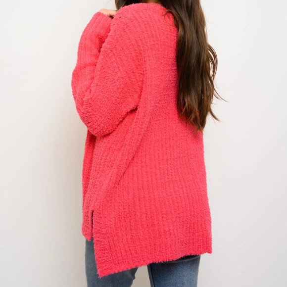 Pink So Soft Cozy V-neck Sweater top - Picture 6 of 9